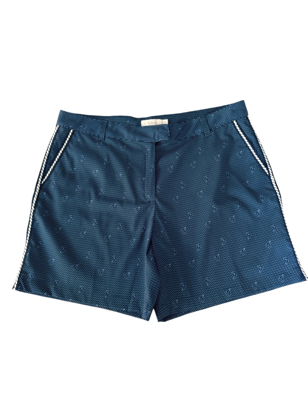 Lady Hagen Blue Sailboat Print 7” Shorts Size 14 XL Rope Detail Pockets